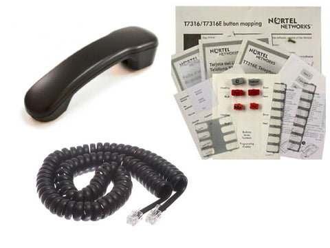 T7316e Phone User Package  Includes:  T – Series phone Handset – Charcoal  10 – handset Curly Cords – Charcoal  6 – User Guides, button pack’s, Desi packs